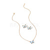 Butterfly Acrylic Rhinestone with Iron Pendant Necklaces & Stud Earrings Sets for Women WGFFCAF-08-3