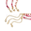 Natural Rose Quartz & Agate Beaded Necklaces Sets for Women NJEW-JN04129-4