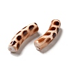 Spray Painted Leopard Print Opaque Acrylic Beads X-OACR-L013-036-2