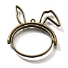 Rabbit Rotatable Alloy Swivel Open Back Bezel Pendants PALLOY-I223-19AB-1