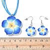 Flower Polymer Clay with Wax Cord Pendant Necklaces & Dangle Earrings Sets FS-WG2CAA9-02-5