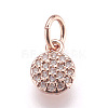 Brass Micro Pave Cubic Zirconia Charms ZIRC-E152-17RG-RS-1