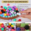 80Pcs Round Silicone Focal Beads SIL-SZ0001-24-29-3