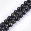 Natural Golden Sheen Obsidian Beads Strands G-S333-6mm-025-1