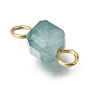 Natural Colorful Tourmaline Faceted Table Cut Cube Links Connector Charms PALLOY-JF04368-01-4