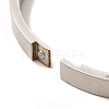 Egg Shaped 201 Stainless Steel Grooved Hinged Bangles LS-STAS-G306-04P-4