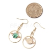 304 Stainless Steel with Alloy Enamel Dangle Earrings EJEW-JE06028-3