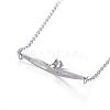 304 Stainless Steel Pendant Necklaces NJEW-O118-04-4