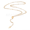 304 Stainless Steel Rosary Bead Necklaces For Religion STAS-B021-02G-2