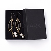 Shell Pearl Dangle Earrings EJEW-JE03905-01-3