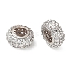 Brass Micro Pave Cubic Zirconia European Beads KK-A254-03B-P-1