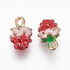 Golden Plated Alloy Enamel Charms X-ENAM-WH0004-01G-2