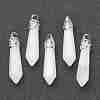 Bullet Natural White Jade Pointed Pendants G-E332-C27-2