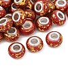 Opaque Resin Rondelle European Beads RESI-Z046-01D-1