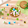 54Pcs 9 Styles Round Food Grade Eco-Friendly Silicone Beads SIL-TA0002-63-5