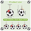 Football Theme Printed Acrylic & Alloy Enamel Pendant Keychain KEYC-AB00046-2