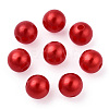 Spray Painted ABS Plastic Imitation Pearl Beads OACR-T015-05B-13-3