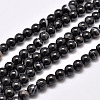Natural Black Agate Bead Strands G-G962-10mm-12-A-1