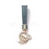 Microfiber & Zinc Alloy & Crystal Rhinestone Keychain KEYC-G062-01A-3