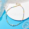 Natural Pearl & Seed Beaded Necklace NJEW-JN04649-02-3