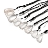 Natural Quartz Crystal Nuggets Pendant Necklace with Polyester Cord for Women G-H285-05B-1