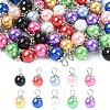 50Pcs 10 Colors Glass Pearl Round Bead Pendants PALLOY-YW00151-1