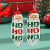 Christmas Santa Glass Bead Handmade Dangle Earrings for Women CL3049-1