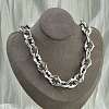 304 Stainless Steel Spiked Oval Link Chain Necklaces for Women Men NJEW-A043-01P-1