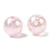 AB Color Transparent Crackle Round Acrylic Beads CACR-S006-01-3