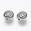 Tibetan Style Alloy Flat Round Carved Vortex Beads TIBEB-5437-AS-FF-2