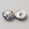 Platinum Plated Brass Jewelry Snap Buttons BUTT-WH0050-B01-2