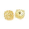 Flower Brass Clear Cubic Zirconia Bead Caps KK-V008-01G-1