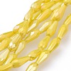 Electroplated Opaque Glass Beads Strands EGLA-L015-FR-B08-1