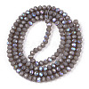 Electroplate Opaque Solid Color Glass Beads Strands EGLA-A034-P2mm-L23-2