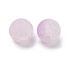 Frosted Baking Paint Crackle Glass Beads with Glitter Powder X1-DGLA-T004-8mm-01E-2
