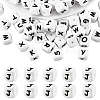 20Pcs White Cube Letter Silicone Beads 12x12x12mm Square Dice Alphabet Beads with 2mm Hole Spacer Loose Letter Beads for Bracelet Necklace Jewelry Making JX432J-1