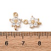 Brass Pave Cubic Zirconia Connector Charms ZIRC-L105-01G-01-3