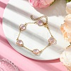 2Pcs 2 Colors Glass Flower Link Bracelets BJEW-JB10580-4