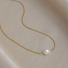 Natural Freshwater Pearl Rice Pendant 304 Stainless Steel Chain Necklaces for Women EG9646-4