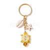 Tortoise Glass Seed Beaded Keychain KEYC-MZ00023-01-1