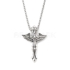 Zinc Alloy Cross Pendant Necklaces NJEW-M211-06C-ASP-1