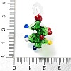 Colorful Transparent Handmade Lampwork Pendants for Christmas LAMP-A004-01B-3