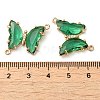 Brass Pave Faceted Glass Connector Charms FIND-Z020-04K-3