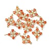 Brass Pave Cubic Zirconia Connector Charms X-KK-G462-45KCG-03-3