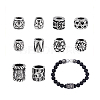 10Pcs 10 Styles 304 Stainless Steel European Beads STAS-PH0006-73-6