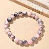 Natural Zebra Jasper Bead Stretch Bracelets X-BJEW-K212-B-035-1