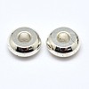 Brass Flat Round Spacer Beads KK-M085-14S-NR-2