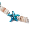 Sea Turtles and Starfish Natural Freshwater Shell Beads Bracelets BJEW-55.0-01-4