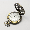 Vintage Flat Round Zinc Alloy Quartz Watch Heads for Pocket Watch Pendant Necklace Making WACH-R005-M01-4
