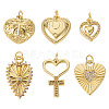 6Pcs 6 Styles Brass Pendants KK-TA0002-23-3